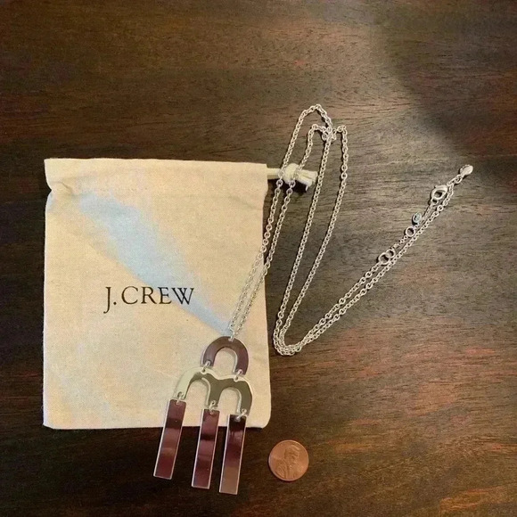 JCrew Tuning Fork Necklace Silver - Picture 2 of 6